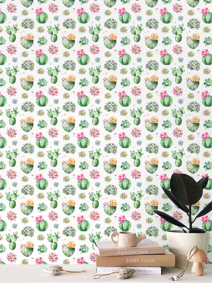Succulent Blooms Wallpaper